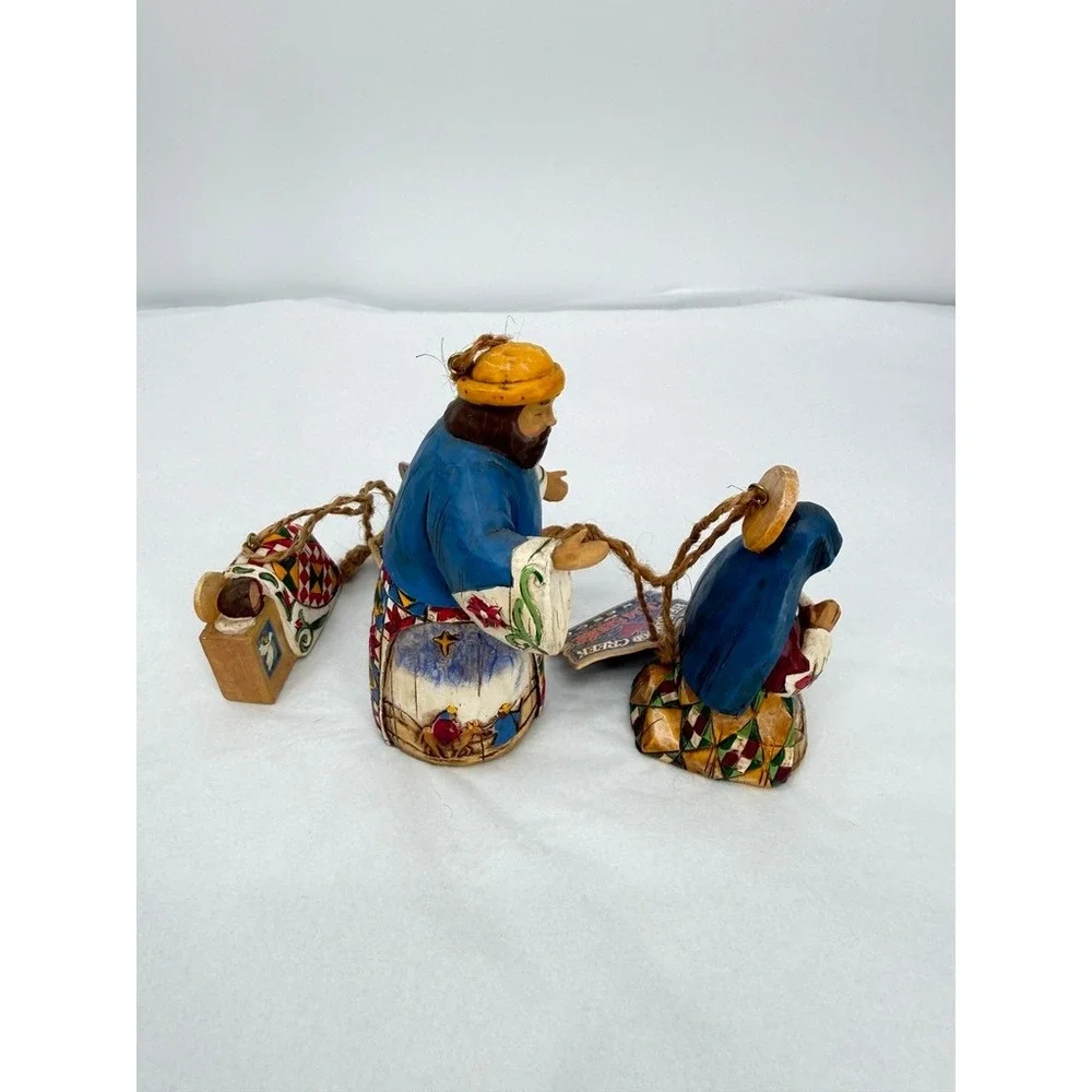 Jim Shore Heartwood Creek Nativity Ornament Set 3 Piece 'Joy to The World' XMAS